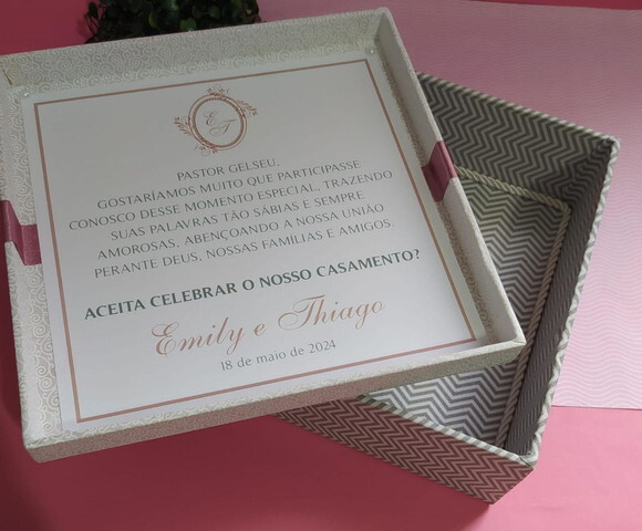 Caixa para Lembrança para Padrinhos de Casamento