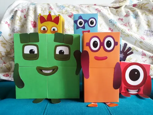 Numberblocks grandes de papel - 1 ao 5