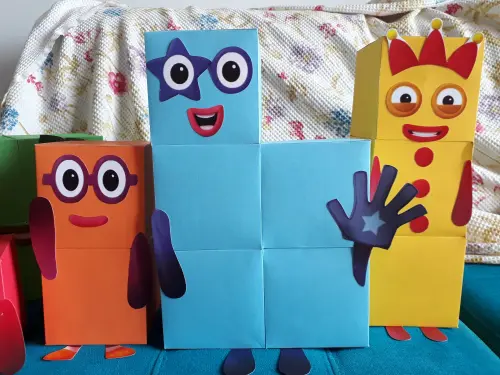 Numberblocks grandes de papel - 1 ao 5