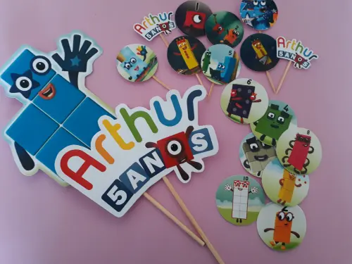 Kit festa de aniversário - papelaria - Numberblocks