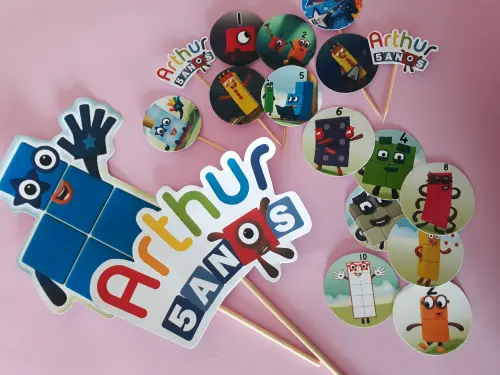 Kit festa de aniversário - papelaria - Numberblocks