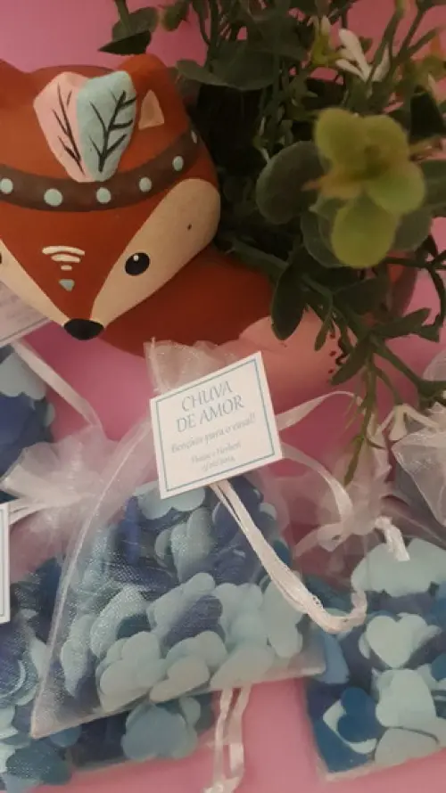 Chuva de amor no saquinho de organza
