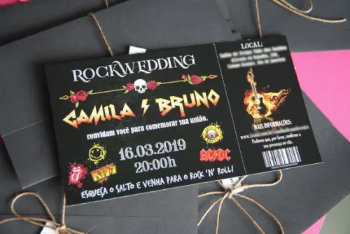 Convite ingresso para show de rock