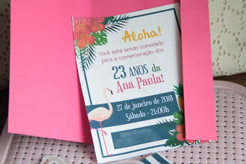 Convite de aniversário tropical