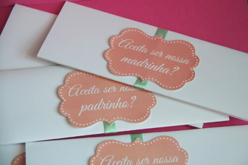 Convite para os padrinhos de casamento