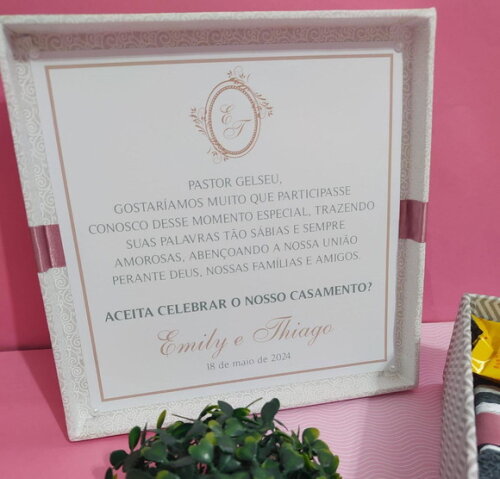 Caixa para Lembrança para Padrinhos de Casamento