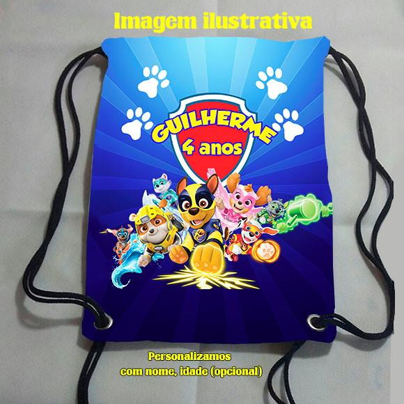 Mochilinha mochila sacolinha sacochila Super Filhotes Patrulha Ca