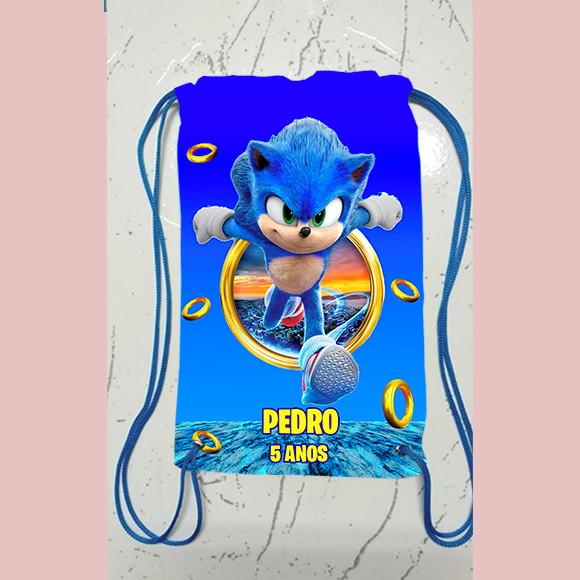 Sacochila Mochila mochilinha sacolinha  Sonic 18x28cm (pequeno)