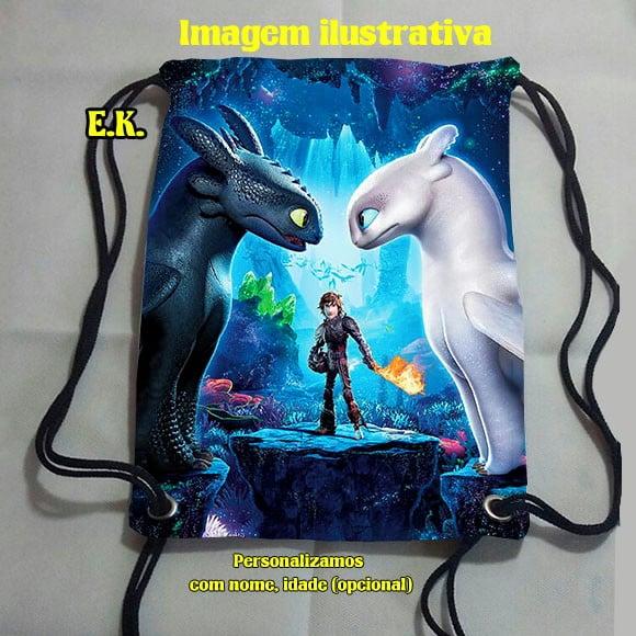 Mochilinha mochila sacochila Como Treinar o Seu Dragão 18x28cm (