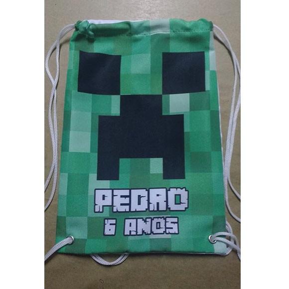 Mochilinha sacochila sacolinha mochila Minecraft 18x28cm (pequeno