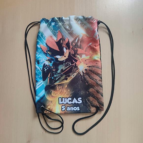 Mochila Mochilinha sacolinha sacochila Sonic Shadow 18x28cm (pequ