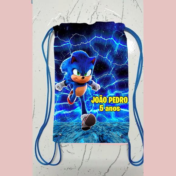 Sacochila sacolinha mochilinha mochila Sonic 18x28cm