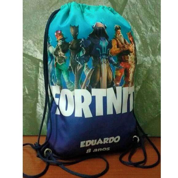 Sacochila Mochilinha Mochila Sacolinha Fortnite 25x35cm