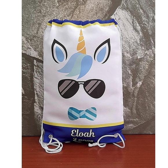 Mochilinha Sacolinha Sacochila Mochila Unicórnio 18x28cm