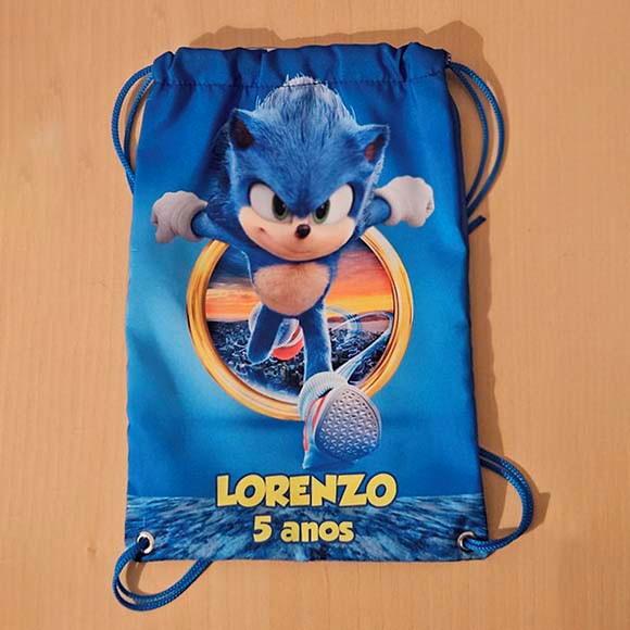 Mochilinha Mochila Sacolinha Sacochila Sonic 18x28cm (pequeno)
