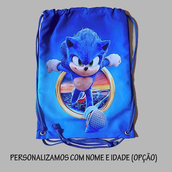 Mochila Mochilinha Sacochila Sacolinha Sonic 18x28cm