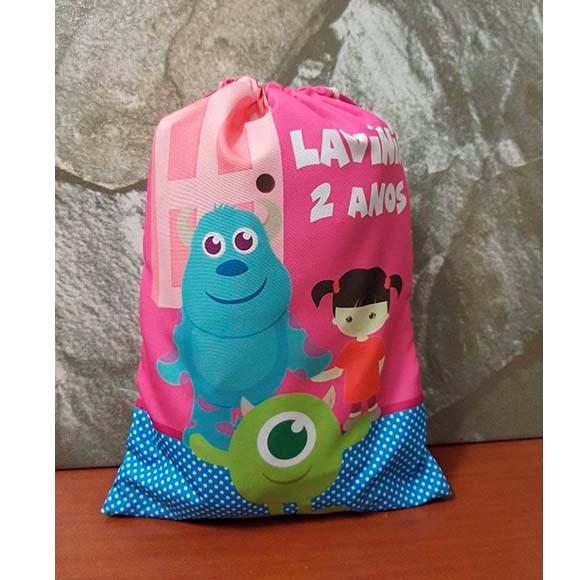 Mochilinha Sacolinha Sacochila Mochila Monstros S.A 18x28cm (pequ