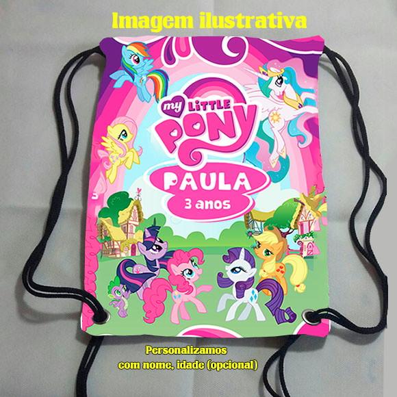 Mochilinha Sacolinha Sacochila Mochila My Little Pony 18cm x 28cm