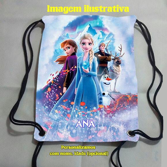 Mochilinha Sacolinha Sacochila Mochila Frozen 18x28cm