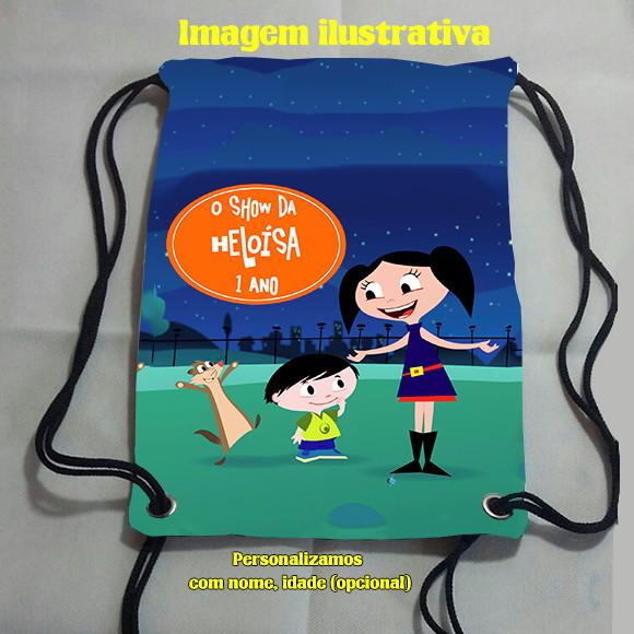 Mochilinha Sacolinha Sacochila Mochila O Show da Luna 18x28cm