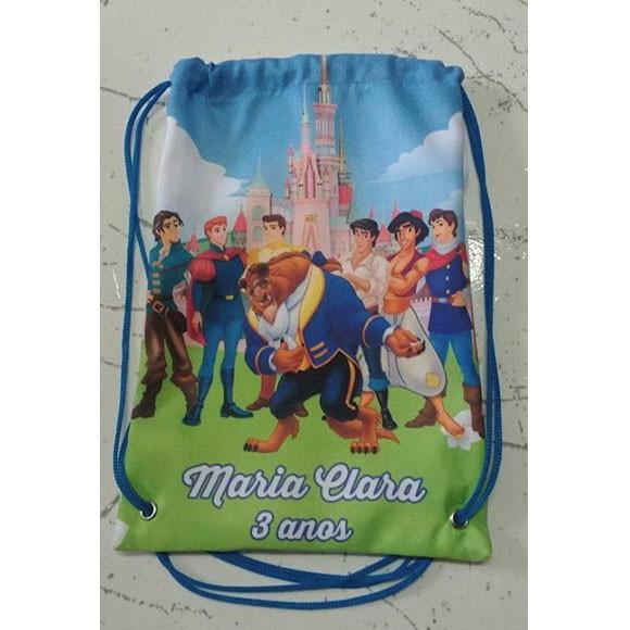Mochila Mochilinha Sacochila Sacolinha Príncipes 18x28cm