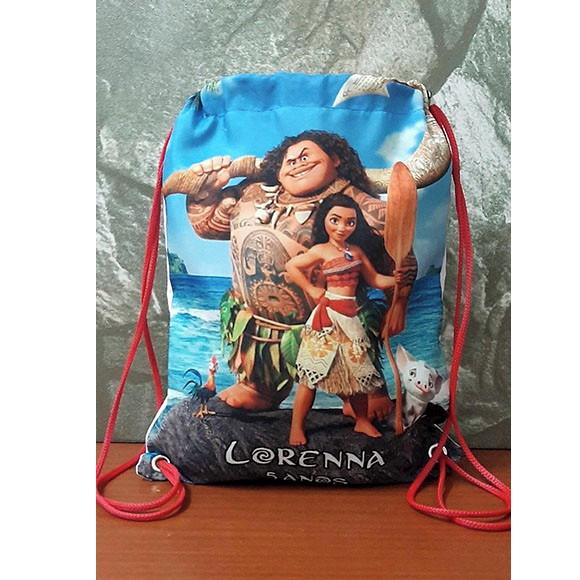 Mochilinha Sacolinha Mochila  Sacochila Moana Maui 18x28cm