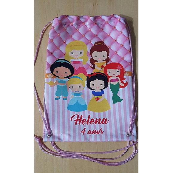 Mochilinha Mochila Sacolinha Sacochila Princesas 18x28cm