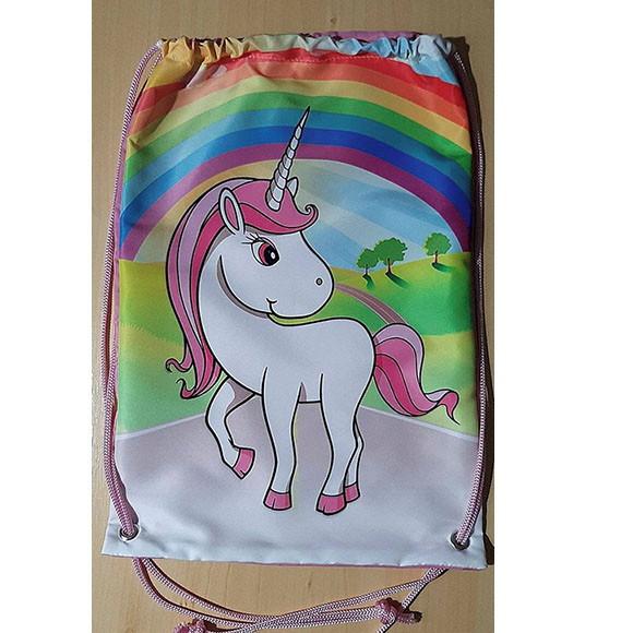 Mochilinha Mochila Sacolinha Sacochila Unicórnio 18x28cm