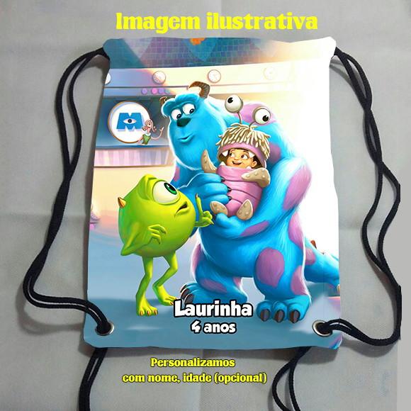 Mochilinha Mochila Sacochila Sacolinha Monstros S.A 18x28cm