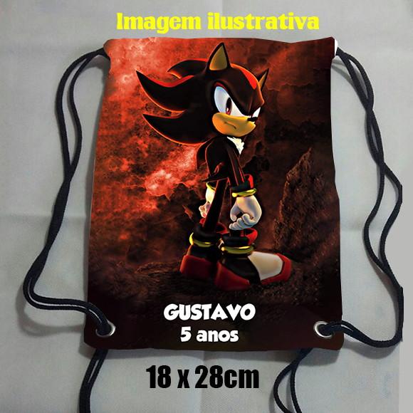 Mochila Mochilinha Sacochila Sacolinha Shadow Sonic 18x28cm