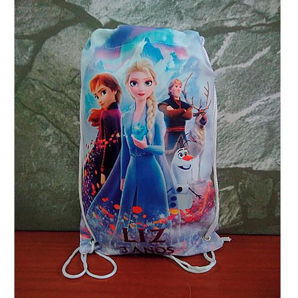 Mochilinha sacolinha mochila sacochila Personalizada Frozen 18x28