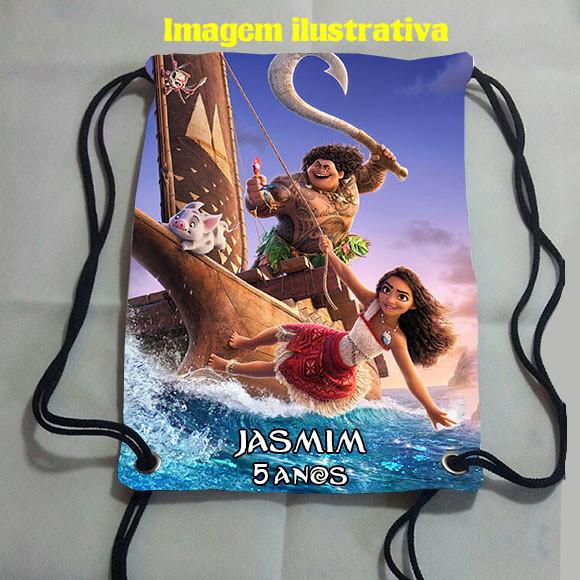 Mochila Mochilinha Sacochila Sacolinha Moana Maui 18x28cm