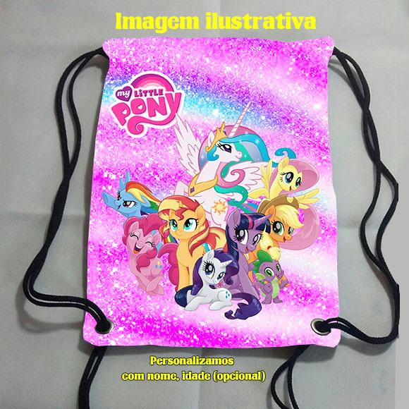 Mochila mochilinha sacolinha sacochila My Little Pony 18x28cm (pe
