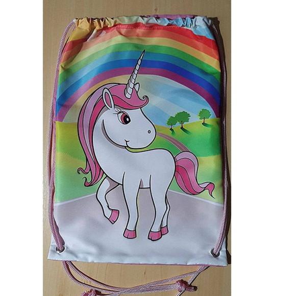 Mochilinha Sacolinha Sacochila Mochila Unicórnio 18x28cm