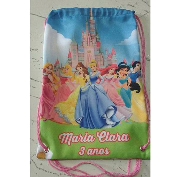Mochila Mochilinha Sacolinha Sacochila Princesas 18x28cm