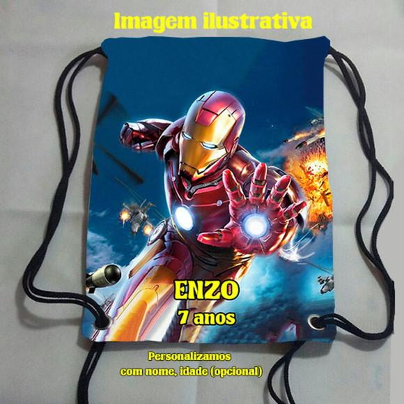 Mochilinha Sacochila Mochila Sacolinha Homem de Ferro 18x28cm