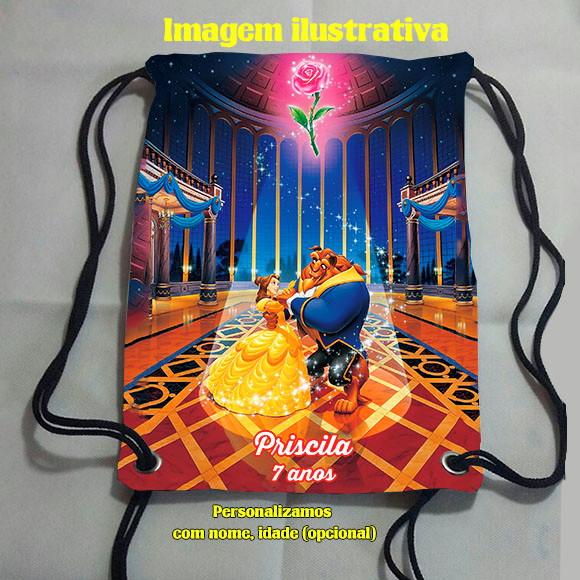 Mochilinha mochila sacochila sacolinha Personalizada a Bela e a F