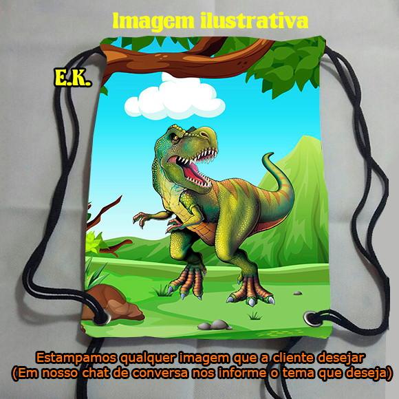 Mochilinha mochila sacochila sacolinha Dinossauro 18x28cm (pequen