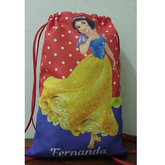 Mochilinha mochila sacochila sacolinha Branca de Neve 18x28cm