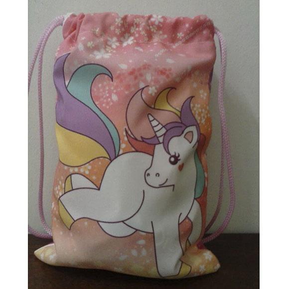 Sacochila mochilinha mochila sacolinha  Unicórnio 18x28cm