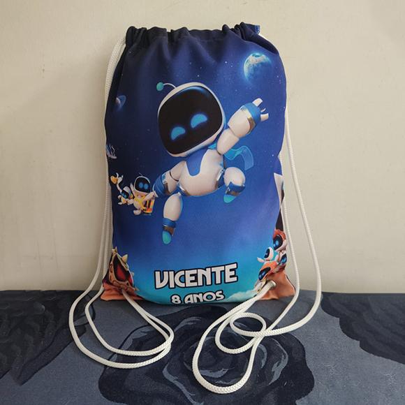 Mochilinha Mochila Sacochila  sacolinha  Astro Bot 18x28cm (peque