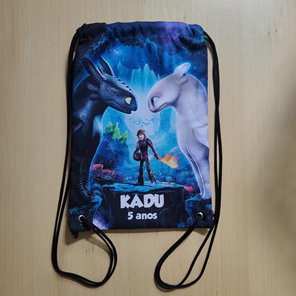 Mochilinha mochila sacochila Como Treinar o Seu Dragão 18x28cm (