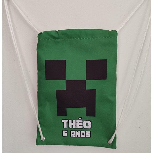 Mochilinha Mochila Sacochila Sacolinha Minecraft 18x28cm (pequeno