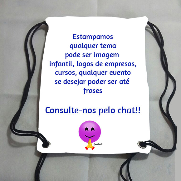 Sacolinha Sacochila Mochila saco Mochilinha personalizada Mulher 