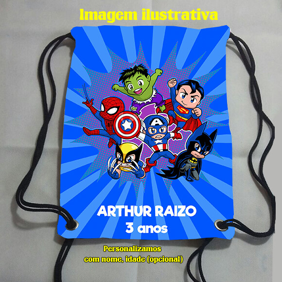 Mochilinha Sacochila Mochila tipo saco Sacolinha Personalizada Vi