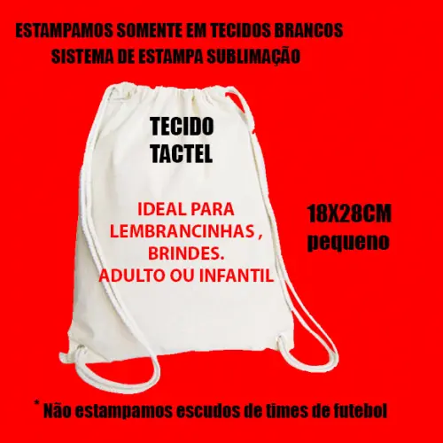 Sacochila, mochilinha, mochila personalizada (pequeno)