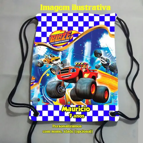 Mochilinha mochila sacochila Blaze And The Monster Machines 18x28cm