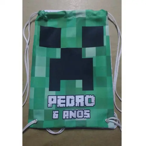 Mochilinha sacochila sacolinha mochila Minecraft 18x28cm (pequeno)