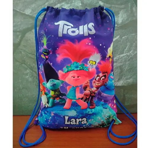 Mochilinha mochila sacolinha sacochila Trolls 18x28cm (pequeno)
