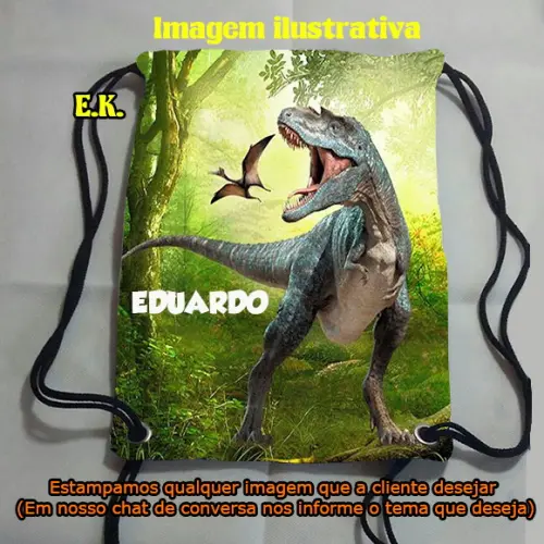 Sacochila sacolinha mochilinha mochila Dinossauro 18x28cm